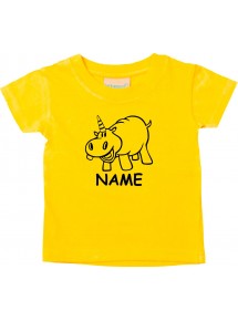 Kinder T-Shirt lustige Tiere mit Wunschnamen Einhornnilpferd, Einhorn, Nilpferd