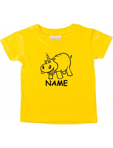Kinder T-Shirt lustige Tiere mit Wunschnamen Einhornnilpferd, Einhorn, Nilpferd