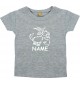 Kinder T-Shirt lustige Tiere mit Wunschnamen Einhornziege, Einhorn, Ziege grau, 0-6 Monate