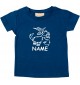 Kinder T-Shirt lustige Tiere mit Wunschnamen Einhornziege, Einhorn, Ziege navy, 0-6 Monate