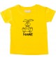 Kinder T-Shirt lustige Tiere mit Wunschnamen Einhornhase, Einhorn, Hase gelb, 0-6 Monate