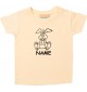 Kinder T-Shirt lustige Tiere mit Wunschnamen Einhornhase, Einhorn, Hase hellgelb, 0-6 Monate