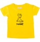 Kinder T-Shirt lustige Tiere mit Wunschnamen Einhorn Maus , Einhorn, Maus gelb, 0-6 Monate