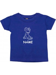 Kinder T-Shirt lustige Tiere mit Wunschnamen Einhorn Maus , Einhorn, Maus lila, 0-6 Monate