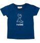 Kinder T-Shirt lustige Tiere mit Wunschnamen Einhorn Maus , Einhorn, Maus navy, 0-6 Monate