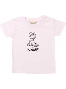 Kinder T-Shirt lustige Tiere mit Wunschnamen Einhorn Maus , Einhorn, Maus rosa, 0-6 Monate