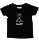 Kinder T-Shirt lustige Tiere mit Wunschnamen Einhorn Maus , Einhorn, Maus schwarz, 0-6 Monate