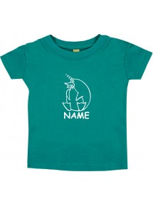 Kinder T-Shirt lustige Tiere mit Wunschnamen EinhornPinguin , Einhorn, Pinguin jade, 0-6 Monate