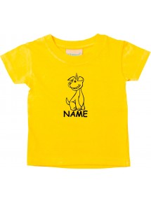 Kinder T-Shirt lustige Tiere mit Wunschnamen Einhornhund, Einhorn, Hund