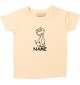 Kinder T-Shirt lustige Tiere mit Wunschnamen Einhornhund, Einhorn, Hund hellgelb, 0-6 Monate