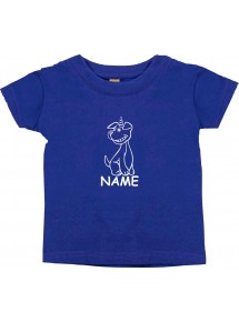 Kinder T-Shirt lustige Tiere mit Wunschnamen Einhornhund, Einhorn, Hund lila, 0-6 Monate