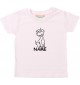 Kinder T-Shirt lustige Tiere mit Wunschnamen Einhornhund, Einhorn, Hund rosa, 0-6 Monate