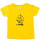 Kinder T-Shirt lustige Tiere mit Wunschnamen EinhornElefant , Einhorn, Elefant gelb, 0-6 Monate