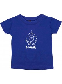 Kinder T-Shirt lustige Tiere mit Wunschnamen EinhornElefant , Einhorn, Elefant lila, 0-6 Monate
