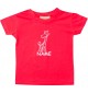 Kinder T-Shirt lustige Tiere mit Wunschnamen Einhorngiraffe, Einhorn, Giraffe rot, 0-6 Monate