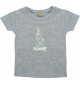 Kinder T-Shirt lustige Tiere mit Wunschnamen EinhornEnte , Einhorn, Ente grau, 0-6 Monate