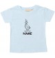 Kinder T-Shirt lustige Tiere mit Wunschnamen EinhornEnte , Einhorn, Ente hellblau, 0-6 Monate