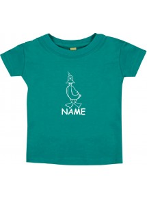 Kinder T-Shirt lustige Tiere mit Wunschnamen EinhornEnte , Einhorn, Ente jade, 0-6 Monate