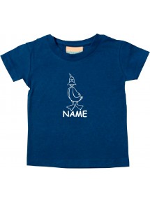 Kinder T-Shirt lustige Tiere mit Wunschnamen EinhornEnte , Einhorn, Ente navy, 0-6 Monate