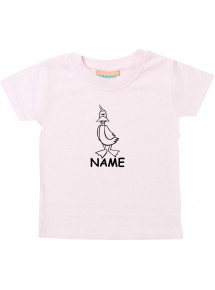 Kinder T-Shirt lustige Tiere mit Wunschnamen EinhornEnte , Einhorn, Ente rosa, 0-6 Monate