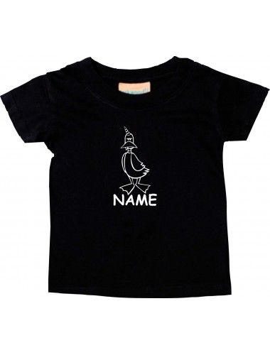Kinder T-Shirt lustige Tiere mit Wunschnamen EinhornEnte , Einhorn, Ente schwarz, 0-6 Monate