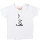 Kinder T-Shirt lustige Tiere mit Wunschnamen EinhornEnte , Einhorn, Ente weiss, 0-6 Monate
