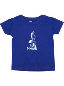 Kinder T-Shirt lustige Tiere mit Wunschnamen EinhornZebra , Einhorn, Zebra lila, 0-6 Monate