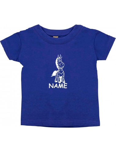 Kinder T-Shirt lustige Tiere mit Wunschnamen EinhornZebra , Einhorn, Zebra lila, 0-6 Monate