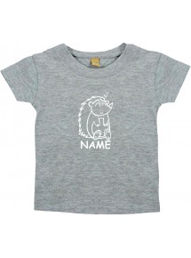 Kinder T-Shirt lustige Tiere mit Wunschnamen Einhornigel, Einhorn, Igel