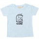 Kinder T-Shirt lustige Tiere mit Wunschnamen Einhornigel, Einhorn, Igel hellblau, 0-6 Monate
