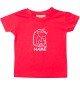 Kinder T-Shirt lustige Tiere mit Wunschnamen Einhornigel, Einhorn, Igel rot, 0-6 Monate