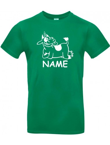 Kinder-Shirt lustige Tiere mit Wunschnamen Einhornkuh, Einhorn, Kuh