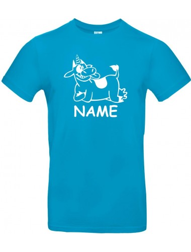 Kinder-Shirt lustige Tiere mit Wunschnamen Einhornkuh, Einhorn, Kuh , atoll, 104