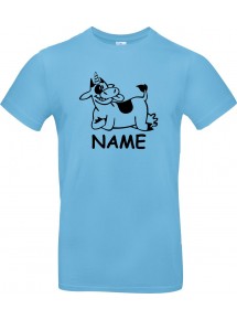 Kinder-Shirt lustige Tiere mit Wunschnamen Einhornkuh, Einhorn, Kuh , hellblau, 104