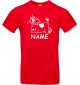 Kinder-Shirt lustige Tiere mit Wunschnamen Einhornkuh, Einhorn, Kuh , rot, 104