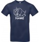 Kinder-Shirt lustige Tiere mit Wunschnamen Einhornnashorn, Einhorn, Nashorn, blau, 104