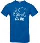 Kinder-Shirt lustige Tiere mit Wunschnamen Einhornnilpferd, Einhorn, Nilpferd, royalblau, 104
