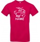 Kinder-Shirt lustige Tiere mit Wunschnamen Einhornziege, Einhorn, Ziege, pink, 104