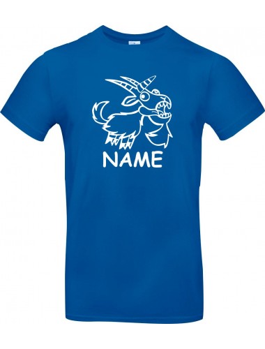 Kinder-Shirt lustige Tiere mit Wunschnamen Einhornziege, Einhorn, Ziege, royalblau, 104
