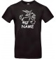 Kinder-Shirt lustige Tiere mit Wunschnamen Einhornziege, Einhorn, Ziege, schwarz, 104