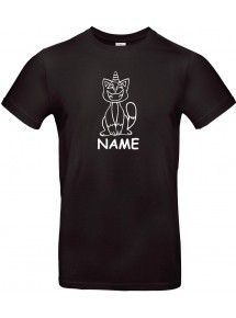 Kinder-Shirt lustige Tiere mit Wunschnamen Einhornkatze, Einhorn, Katze