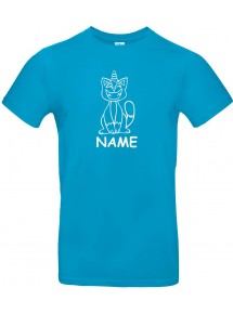 Kinder-Shirt lustige Tiere mit Wunschnamen Einhornkatze, Einhorn, Katze, atoll, 104