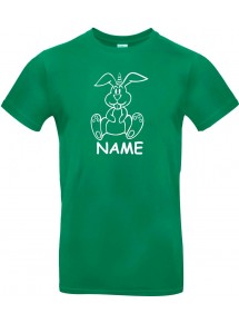 Kinder-Shirt lustige Tiere mit Wunschnamen Einhornhase, Einhorn, Hase, kellygreen, 104