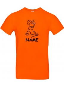 Kinder-Shirt lustige Tiere mit Wunschnamen Einhorn Maus , Einhorn, Maus  orange, 104