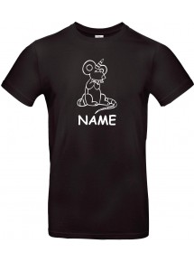 Kinder-Shirt lustige Tiere mit Wunschnamen Einhorn Maus , Einhorn, Maus  schwarz, 104