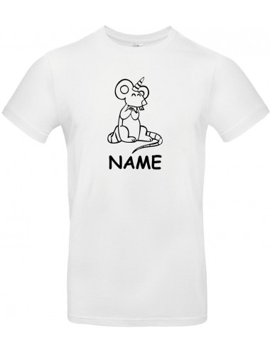 Kinder-Shirt lustige Tiere mit Wunschnamen Einhorn Maus , Einhorn, Maus  weiss, 104
