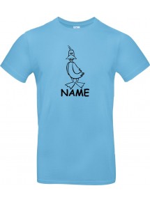 Kinder-Shirt lustige Tiere mit Wunschnamen Einhornente, Einhorn, Ente, hellblau, 104