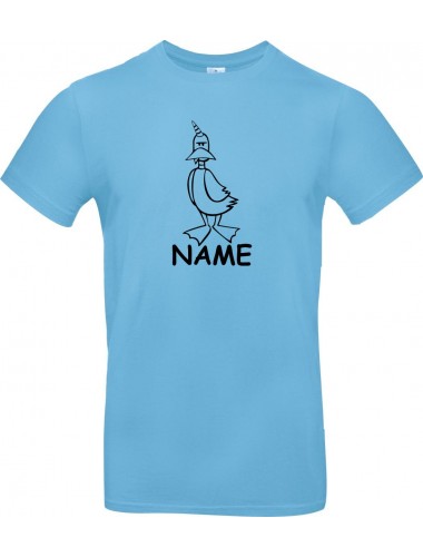 Kinder-Shirt lustige Tiere mit Wunschnamen Einhornente, Einhorn, Ente, hellblau, 104