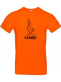 Kinder-Shirt lustige Tiere mit Wunschnamen Einhornente, Einhorn, Ente, orange, 104