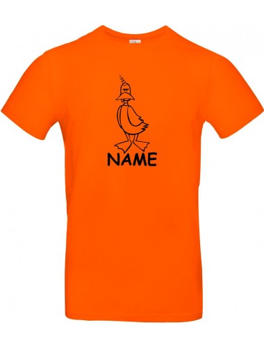 Kinder-Shirt lustige Tiere mit Wunschnamen Einhornente, Einhorn, Ente, orange, 104